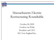 Massachusetts Electric Restructuring Roundtable