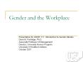 Gender and the Workplace PowerPoint PPT Presentation