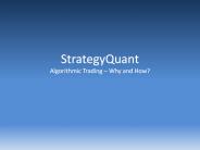 StrategyQuant Algorithmic Trading 