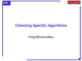 Checking Specific Algorithms PowerPoint PPT Presentation