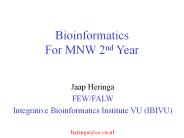 Bioinformatics For MNW 2nd Year