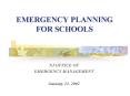 EMERGENCY PLANNING FOR SCHOOLS PowerPoint PPT Presentation