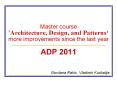 Master course 'Architecture, Design, and Patterns PowerPoint PPT Presentation