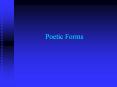 Poetic Forms PowerPoint PPT Presentation