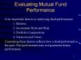 Evaluating Mutual Fund Performance PowerPoint PPT Presentation