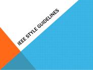 IEEE Style Guidelines