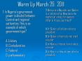 Warm Up March 29, 2011 PowerPoint PPT Presentation