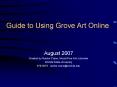 Guide to Using Grove Art Online PowerPoint PPT Presentation