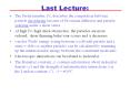Last Lecture: PowerPoint PPT Presentation
