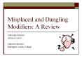 Misplaced and Dangling Modifiers: A Review PowerPoint PPT Presentation