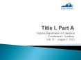 Title I, Part A PowerPoint PPT Presentation