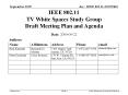 IEEE 802.11 TV White Spaces Study Group Draft Meeting Plan and Agenda PowerPoint PPT Presentation