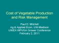 Cost of Vegetable Production and Risk Management PowerPoint PPT Presentation
