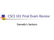 CSCI 101 Final Exam Review