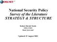 National Security Policy Survey of the Literature STRATEGY PowerPoint PPT Presentation