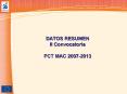 DATOS RESUMEN II Convocatoria PCT MAC 2007-2013 PowerPoint PPT Presentation