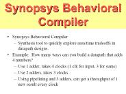 Synopsys Behavioral Compiler