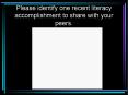 Please identify one recent literacy accomplishment to share with your peers. PowerPoint PPT Presentation