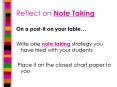 Reflect on Note Taking PowerPoint PPT Presentation