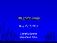 7th grade camp PowerPoint PPT Presentation