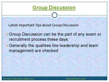 Complete online guide for group discussion.