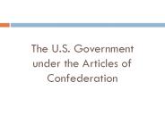 The U.S. Government under the Articles of Confederation