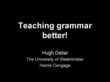 Teaching grammar better!