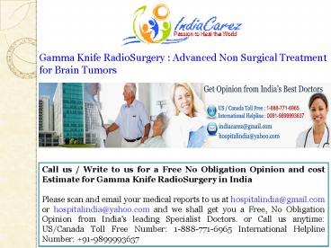Gamma knife radiosurgery
