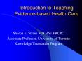 Introduction to Teaching Evidence-based Health Care PowerPoint PPT Presentation