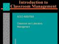 Introduction to Classroom Management PowerPoint PPT Presentation