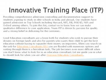 Education Consultants USA