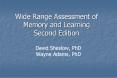 Wide Range Assessment of Memory and Learning Second Edition PowerPoint PPT Presentation
