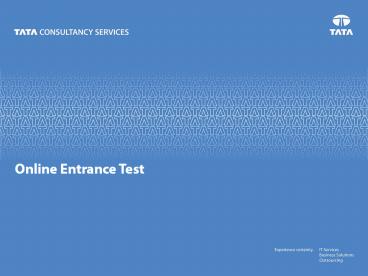 Online Entrance Test