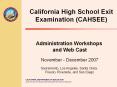 California High School Exit Examination (CAHSEE) PowerPoint PPT Presentation