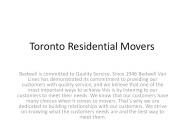 Toronto Residential Movers