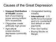 Causes of the Great Depression