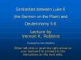 Similarities between Luke 6 (the Sermon on the Plain) and Deuteronomy 5-6 PowerPoint PPT Presentation