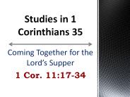 Coming Together for the Lord