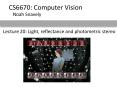 Lecture 20: Light, reflectance and photometric stereo PowerPoint PPT Presentation