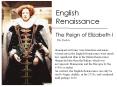 English Renaissance PowerPoint PPT Presentation