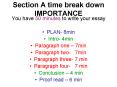 Section A time break down IMPORTANCE PowerPoint PPT Presentation