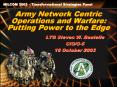 Army Network Centric Operations and Warfare: Putting Power to the Edge PowerPoint PPT Presentation