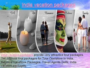 India vacation packages