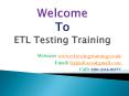 ETL Testing Online Training and Placement PowerPoint PPT Presentation