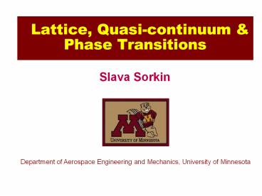 Lattice, Quasi-continuum