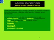 3. Sensor characteristics
