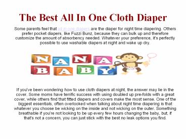 The Best All In One Cloth Diaper