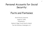 Personal Accounts for Social Security: Facts and Fantasies
