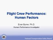 Flight Crew Performance: Human Factors