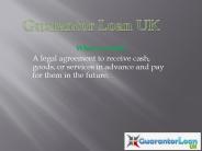 Guarantor Loan with Bad Credit